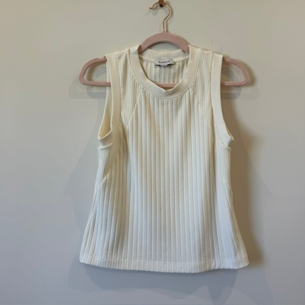 Evereve Ribbed Tank Top Set of 3 | Black, Coral, White | Size S - Picture 2 of 16